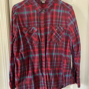Women's Eddie Bauer Flannel button down shirt.  Size X-Large